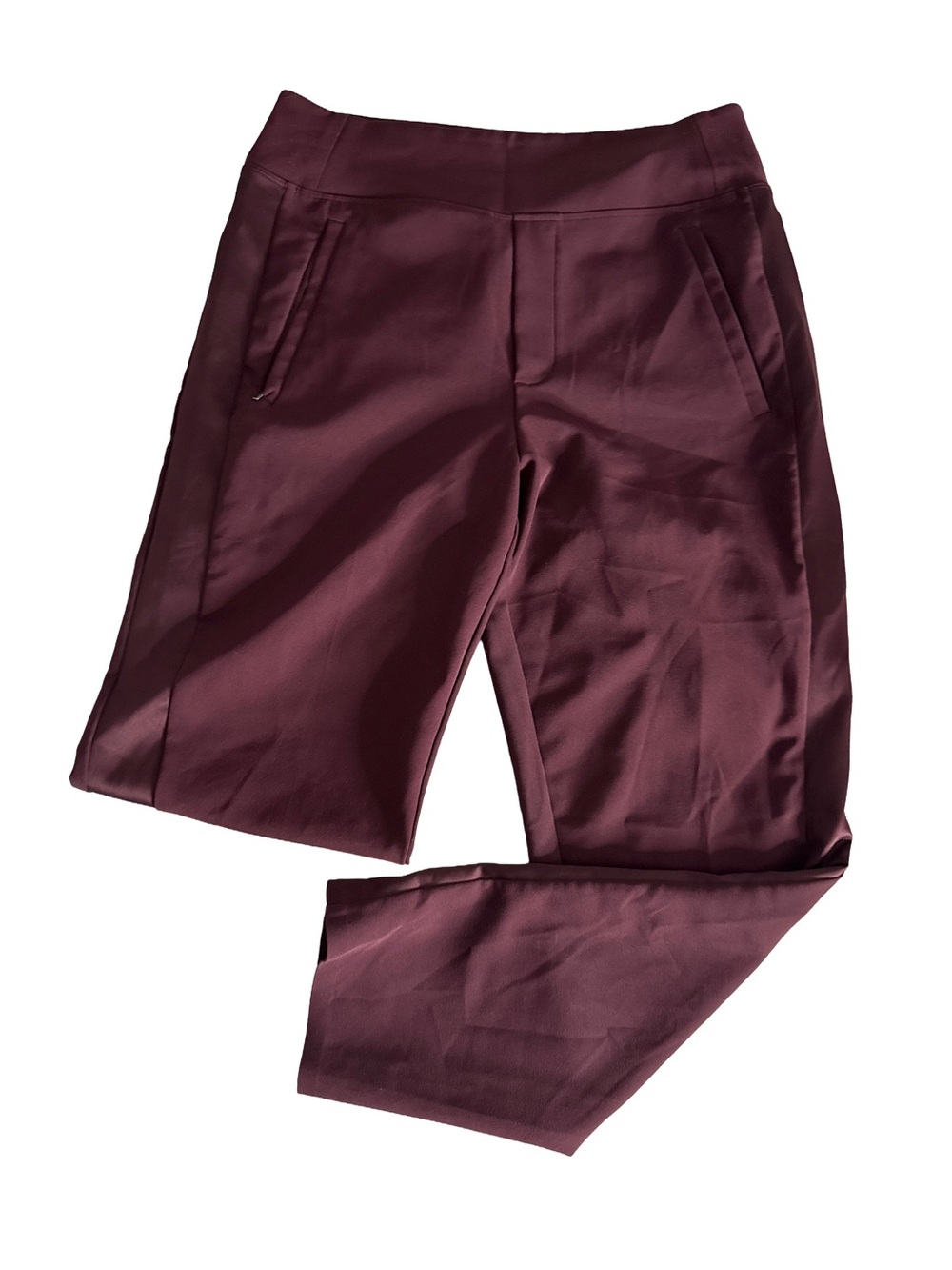 ATHLETA Endless Satin Side Stripe Pant, Spiced Cabernet Athleisure Sporty Size 6